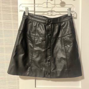 Maisie Vegan FREE PEOPLE Mini Skirt in Black 0